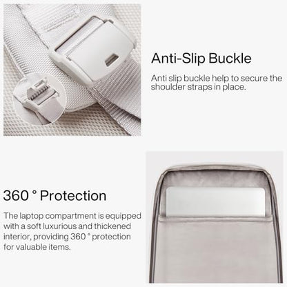 Hanke Expandable Travel Backpack 17 Inch, Full-Open Laptop Backpack, Grey - color: Grey (Cool Grey), size: 17 Inch