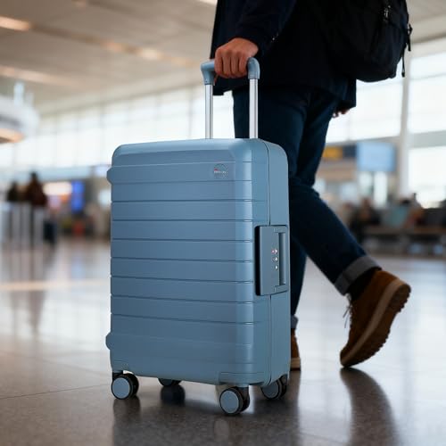 Luggage Sets 2 Piece, 20/28 Inch Hardside Zipperless Durable Suitcases with Spinner Wheels & TSA Lock, Blue - color: Blue