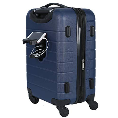Wrangler Smart Spinner Hardside Luggage, 3 Piece Set, Navy Blue - color: Navy Blue, size: 3 Piece Set