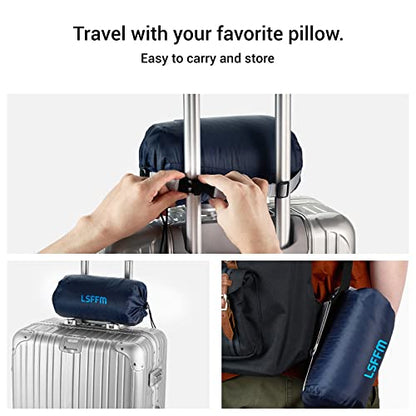 Memory Foam Travel Pillow 9.8"x15.7" Compact Camping Pillow - color: Grey