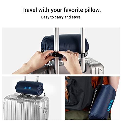 Memory Foam Travel Pillow 9.8"x15.7" Compact Camping Pillow - color: Grey
