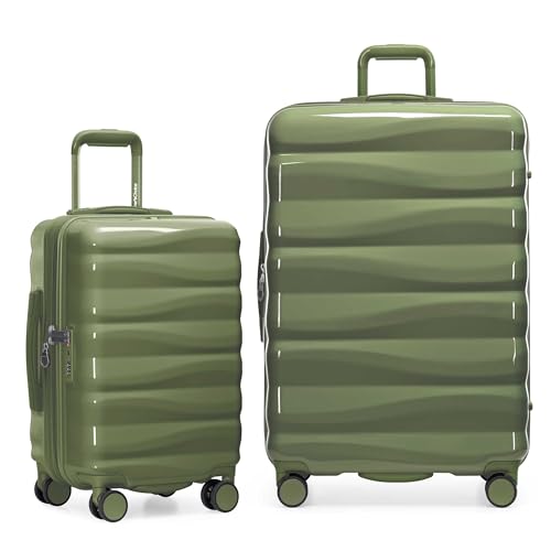 Traveler's Choice Edinburgh II Hardside Spinner Luggage, TSA Lock, Green, 2 Piece Set (21/29) - color: Green, size: 2 Piece Set (21/29)