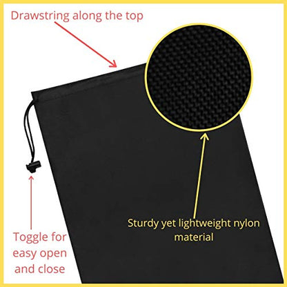 PALTERWEAR 토글이 있는 드로스트링 파우치 (25.4 x 38.1cm(10 x 15인치), 12팩, 블랙) 여행, 체육관, 신발 및 보관용 나일론 신치 백 (블랙) - color: 블랙., size: 10 x 15 - 12 pack