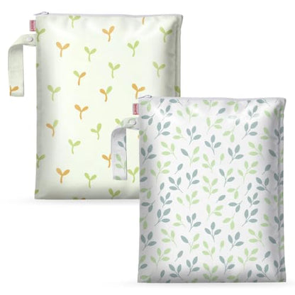 HECCEI Waterproof Wet Bags, 2-Pack Reusable Wet Dry Bag for Beach Travel - color: Little Sprouts