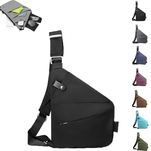 Anti Theft Travel Bag,Crossbody Travel Bag - color: Black, style: Left Shouler
