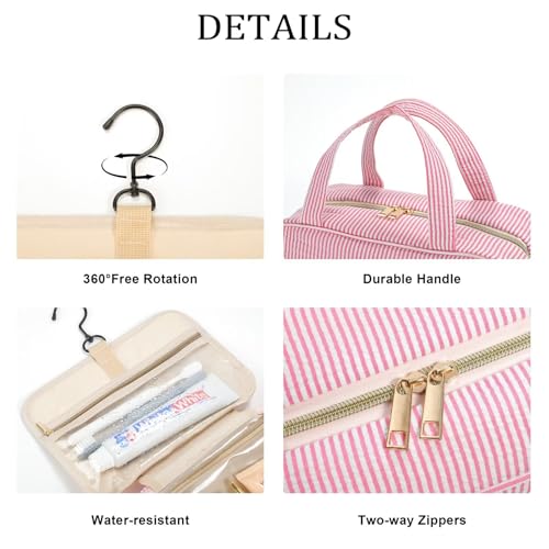 YOOLIFE Hanging Toiletry Bag - Large Capacity Personalized Travel Toiletry Bag for Women, Cruise Ship Essentials - Letter S, Purple - color: Purple, style: S