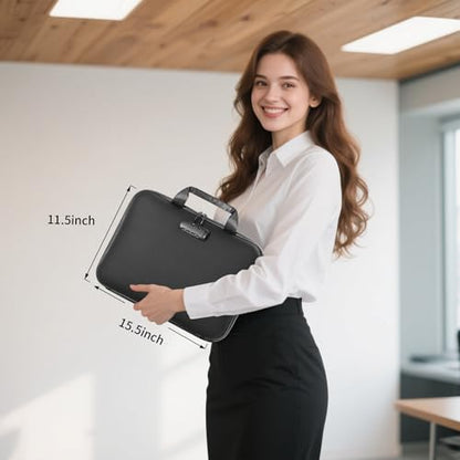 Fireproof Document File Organizer Bag, Black 5200°F Portable File Organizer Handbag With Lock,Hard Case Fireproof Waterproof Important Document Bag,Fire Safe Home Valuables Storage - style: Modern