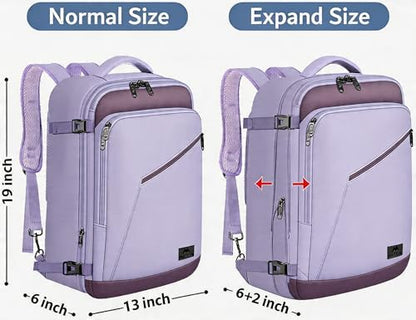 MATEIN Travel Backpack, Carry on Backpack with Detachable Shoulder Straps - color: Light Purple Grey, size: X-Large