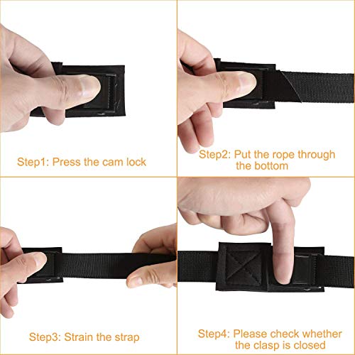 Padded Cam Buckle Tie Down Straps, 1 in x 10 ft, 4 Pack - color: Black 4 Pack, size: 1"x10'