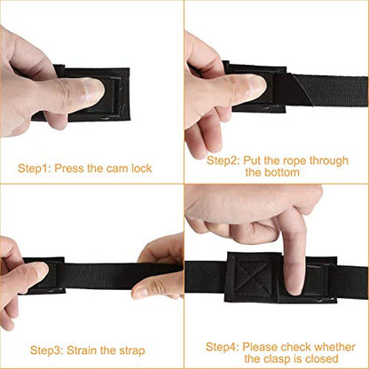 Padded Cam Buckle Tie Down Straps, 1 in x 10 ft, 4 Pack - color: Black 4 Pack, size: 1"x10'
