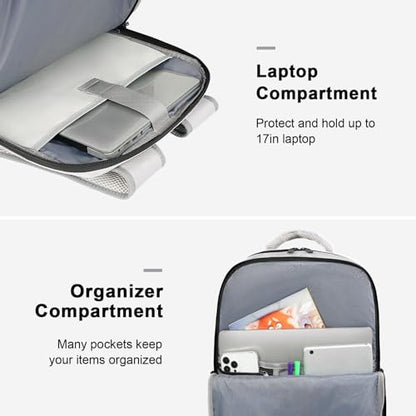 MATEIN Travel Backpack with Shoe Compartment, Gray Backpack for Airplanes - color: Gray, size: X-Large