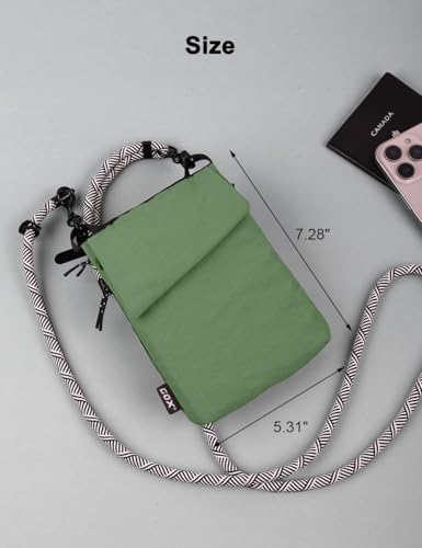 GOX Neck Wallet for Traveling Women,RFID Blocking Crossbody Wallet - color: Olive