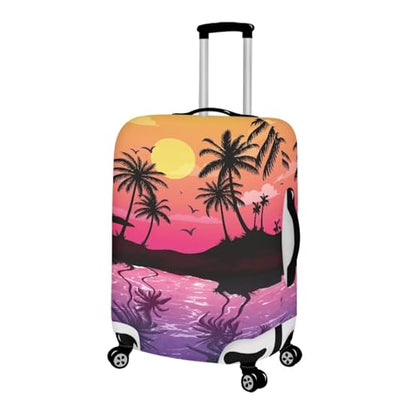 Cozeyat Sunset Tropical Palm Tree Luggage Cover Washable Suitcase Cover Suitcase Protector Anti-scratch Suitcase cover Fits 18-32 Inch Luggage - color: C Sunset Tropical Palm Tree, size: S(18"-21"cover)