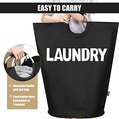 DOKEHOM 160L XX-Large Laundry Basket Bag, Collapsible Tall Hamper, Black - color: Black, size: 160L