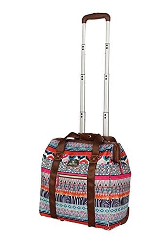 Lily Bloom Designer Under the Seat Tote Cabin Luggage Collection - 15 Inch Patterned Carry on Bag For Women - Lightweight Suitcase with 2 Rolling Spinner Wheels (Tribal Stripe) - color: Tribal Stripe