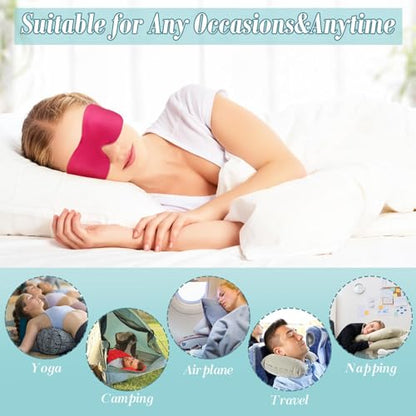 Bencailor 16 Pcs 3D Sleep Eye Mask 99% Blackout Mask with Adjustable Buckle No Eye Pressure Nose-Free Breathable Blindfold for Side/Back/Stomach Sleepers, Travel, Office Naps(Large) - size: Large