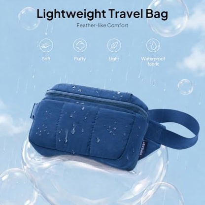 TOPEAST Waist Pack 3.5L Fanny Packs with Water Bottle Holder - color: Navy