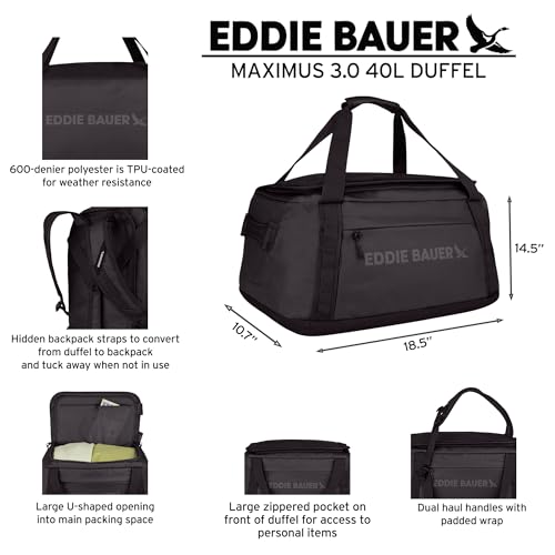 Eddie Bauer Maximus Duffel Bag 40L and 70L | Hiking | Outdoor | Travel | Lightweight | Weather-Resistant | Durable | Rugged - color: Spruce, size: 70L
