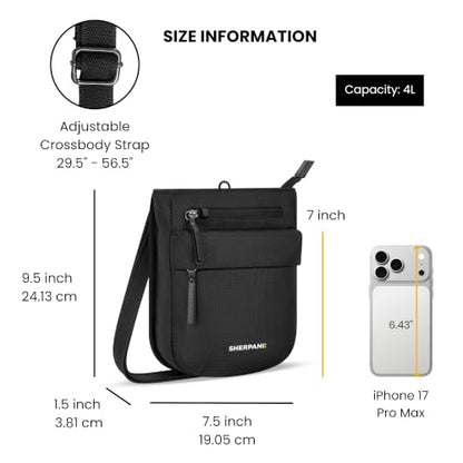 Sherpani Prima, RFID Anti-Theft Crossbody for Women - color: Carbon Black