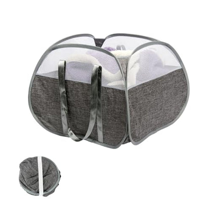 Collapsible Laundry Basket, 90L Tear Proof Mesh Pop-up Hamper - color: Gray, size: Square-Tear Proof，1 Pack