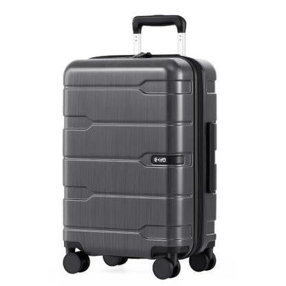 Coolife Carry On Luggage Hardside Suitcase with Spinner Wheels, 20in - color: Charcoal-New2.0, size: Carry On(20in)