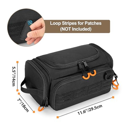 Tactical Toiletry Bag for Men, Hanging Hygiene Bag, Travel Dopp Kit - color: Black