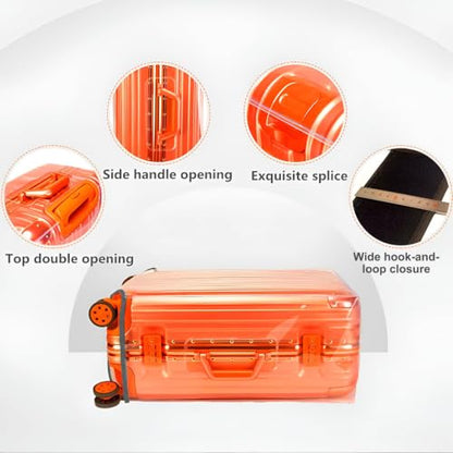 3 PCS Luggage Covers for Suitcase TSA Approved, 20/24/28 Inch - color: Full Clear, size: 20/24/28 Inch (3 Sizes)