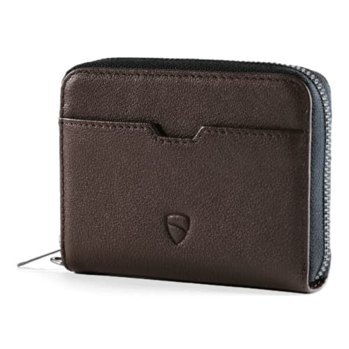 Vaultskin Mayfair Premier Leather Zip Wallet - Ultimate RFID Safety, Streamlined for Style & Functionality for Men and Women - color: Brown