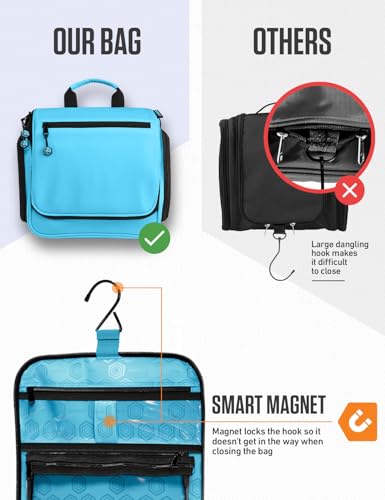 VENTURE 4TH Hanging Travel Toiletry Bag 18 Compartments - Tiffany Blue - color: Tiffany Blue