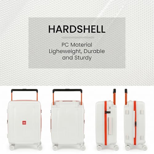 30" Luggage w/TSA LOCK,PC Hardshell Wide Handle Suitcase - color: Beige, size: Checked-Large 30-Inch