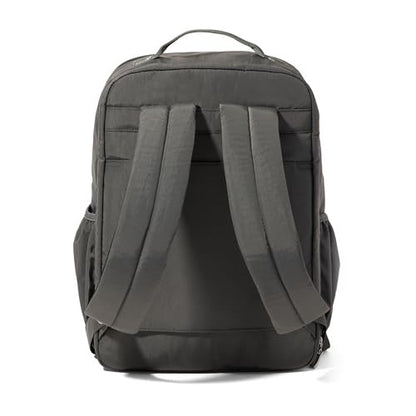 Baggallini Everyday Laptop Backpack - 11x15.5 Lightweight Water-Repellent Nylon Travel Bag w/Padded Laptop Sleeve & RFID - color: Charcoal