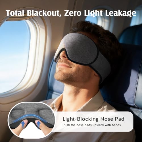 YFONG Sleep Mask for Side Sleeper Women Men, Soft Breathable Bamboo Viscose - color: Dark Gray