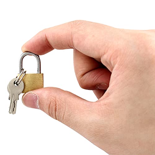 Litoexpe 12 Pieces Mini Solid Brass Padlock 20mm - size: 12 pieces
