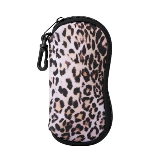 WOZEAH Double Eyeglass Case with 2 Compartments, Travel Eyewear Organizer for Two Pairs of Glasses - color: Leopard4