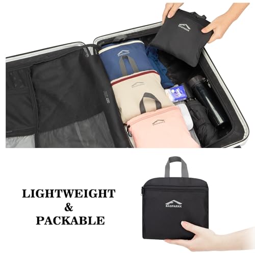 BAGPARKK 35L Ultra Lightweight Foldable Packable Hiking Backpack - color: Black-white（35l）