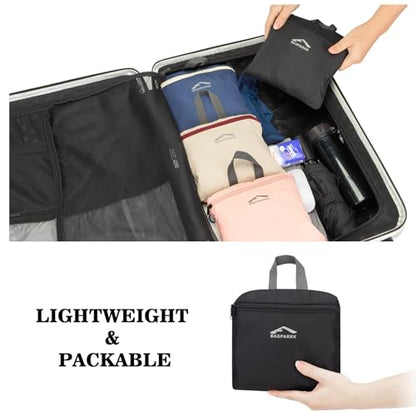 BAGPARKK 35L Ultra Lightweight Foldable Packable Hiking Backpack - color: Black-white（35l）