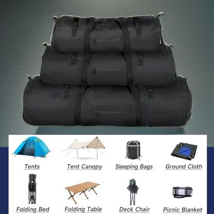 Arxus Duffle Bag 30L/50L/90L Long Travel Bag for Baseball Bat Tent Large - color: Black, size: 50L