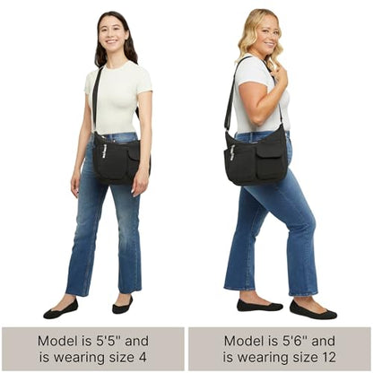 Baggallini womens Everywhere Bagg Crossbody Women 11x9 Lightweight Nylon Hobo Water-resistant Travel Bag W/Rfid - color: Dark Cherry