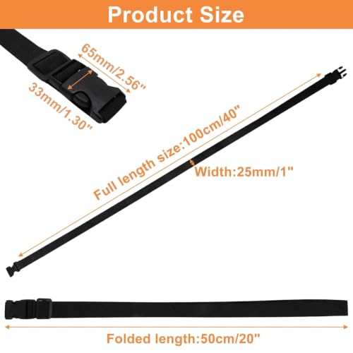 Luggage Straps for Suitcases, Fanny Pack Extender Strap Travel Straps to Connect Two Suitcases Adjustable Strap with Clips 2pcs, 1inch x 40Inch - size: 1inch × 40 Inch
