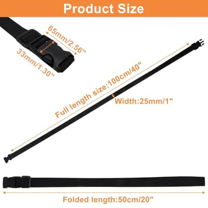Luggage Straps for Suitcases, Fanny Pack Extender Strap Travel Straps to Connect Two Suitcases Adjustable Strap with Clips 2pcs, 1inch x 40Inch - size: 1inch × 40 Inch