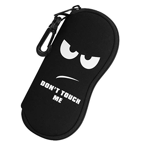 MoKo Sunglasses Soft Case Ultra Light Neoprene Zipper Eyeglass Case for Men Women - color: K-don't Touch Me