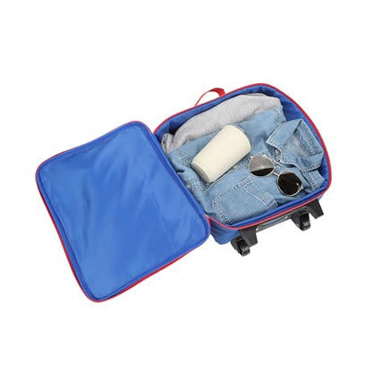 Super Mario Bros Character Group Shot 14" Youth Blue Soft Sided Luggage - color: Super Mario Group Shot Blue