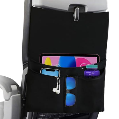 Airplane Seat Back Organizer, Multi Pocket Travel Storage Caddy, Plane Travel Essentials Accessories