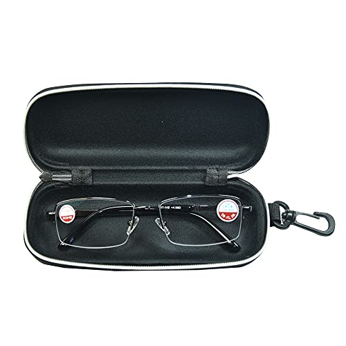 Unisex Semi-Hard Shell Eyeglasses Cases(3 Pack), Protective Case For Glasses - color: 3*blcak/Silver/Cowboy