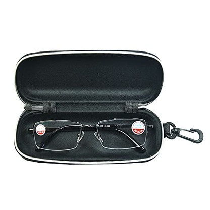 Unisex Semi-Hard Shell Eyeglasses Cases(3 Pack), Protective Case For Glasses - color: 3*blcak/Silver/Cowboy