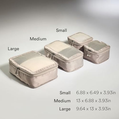 Antler Compression Packing Cubes for Travel, Set of 4, Taupe - color: Taupe