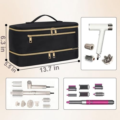 Travel Carrying for Shark Flex Style, Double Layer Hair Dryer Case - color: Black Glod