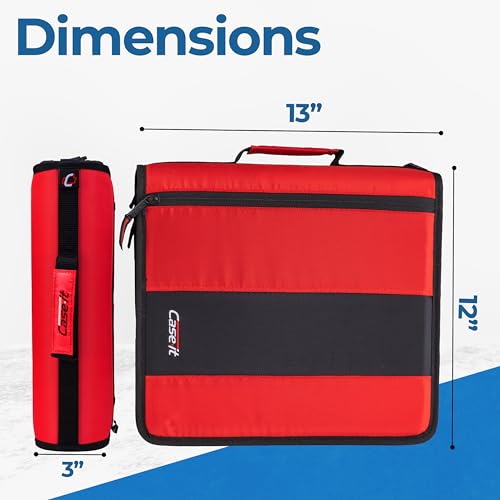 Case-it Zipper Binder | 2-Inch O-Rings | 350-Sheet | D-251 Fire Engine Red - color: B Fire Engine Red, size: 6 Pack