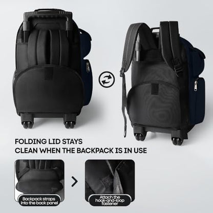 20" 2-in-1,Wheeled Travel Luggage Bag w/Telescopic Handle - color: JH-2560-Blue-20