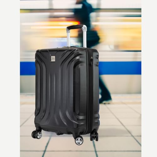 Skyway Nimbus 4.0 Expandable, Durable Hardside, 4 Wheel Spinner, Lightweight Suitcase, Unisex, Stylish, Black, Carry-On 20-Inch - color: Black, size: Carry-On 20-Inch